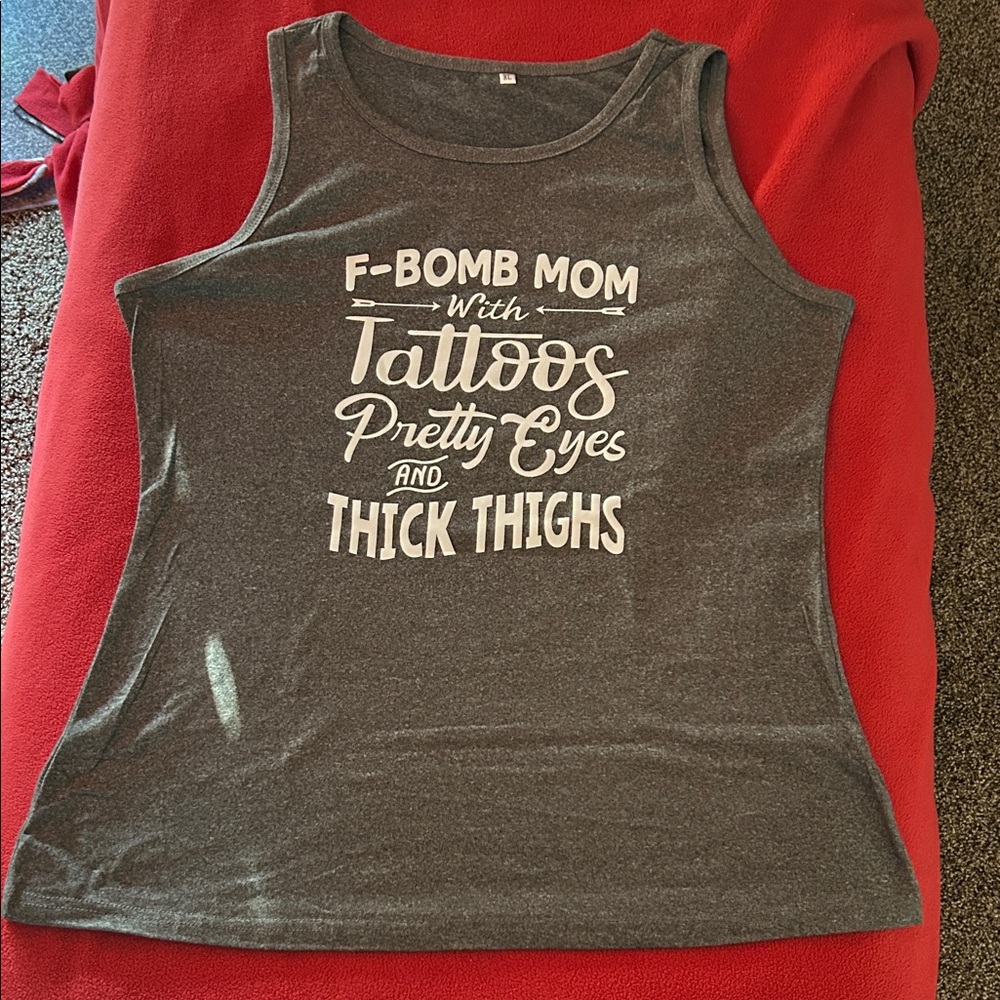 Gray Graphic Tank Top
